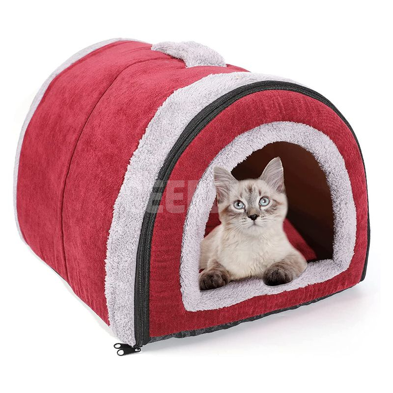 2-in-1 Foldable Pet House Ultra Soft Bed for Cat Dogs GRDDC-13