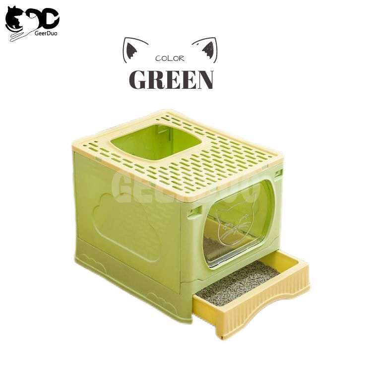 Portable Collapsible Cat Litter Box with Lid Standard GRDGL-10