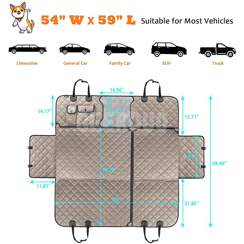 Nonslip Dog Hammock Convertible Dog Car Seat Cover GRDSB-6