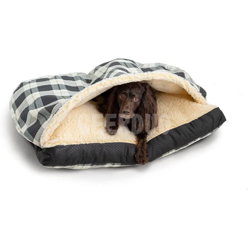 Luxury Rectangle Cozy Cave Pet Sleeping Bed with Microsuede GRDDC-14