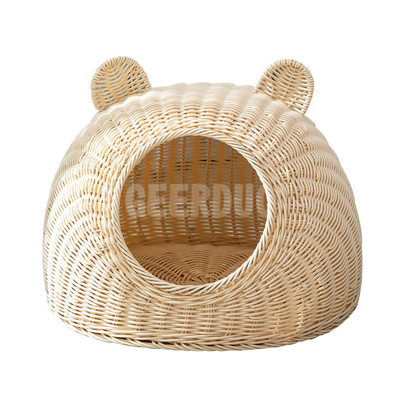 Breathable Cat Bed House Cave Made of Plastic Rattan GRDDC-16