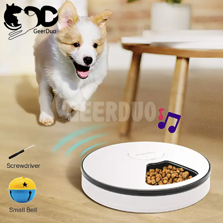 6 Meal Automatic Pet Feeder-Dry Cat Food Dispenser with Programmable Timer GRDSP-10