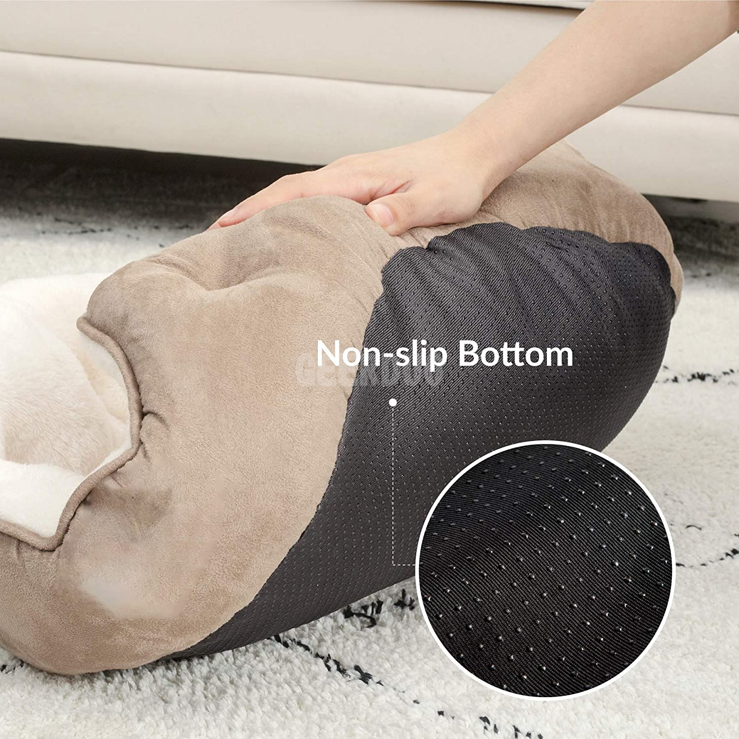 Round Pet Bed for Puppy and Kitten with Slip-Resistant Bottom GRDDB-4