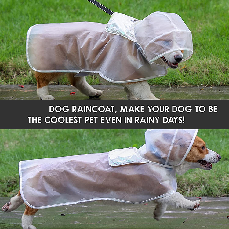 Pet Dog Raincoat Clear Pet Waterproof Jacket Plastic Puppy Pet Rainwear GRDAR-5