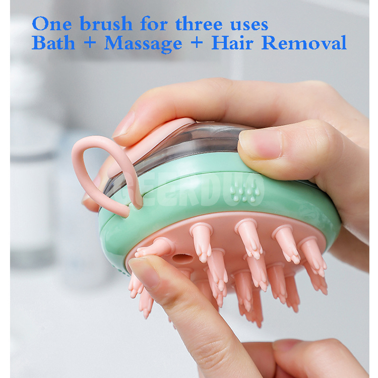 Cat Shower Grooming Brush for Cats with Shampoo Soap Dispenser GRDGT-7