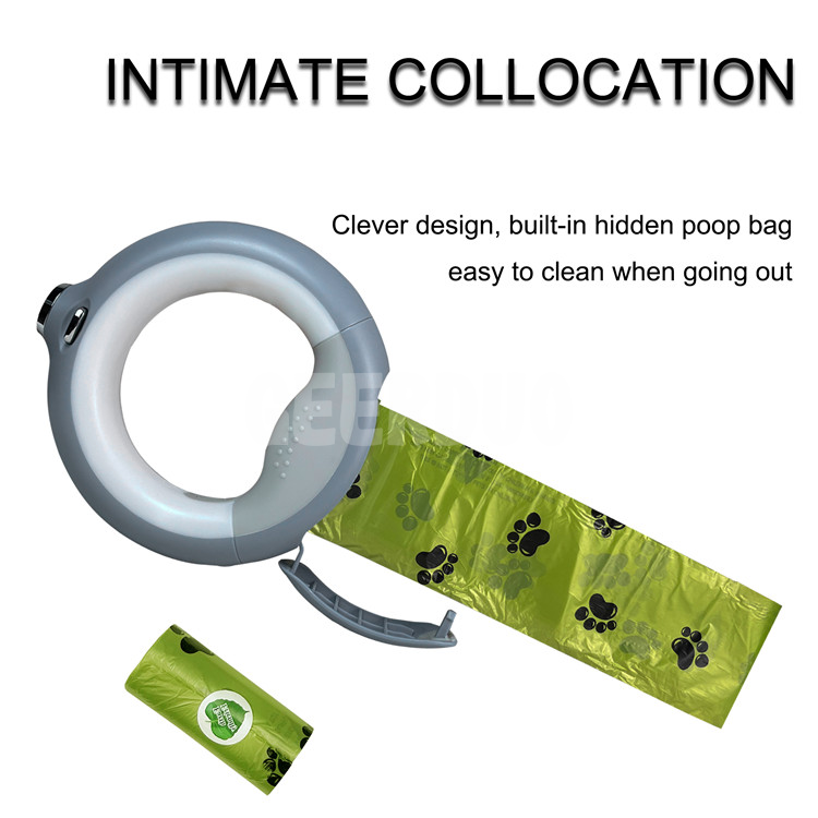 Retractable Dog Leash with Flashlight And Poop Bag Dog GRDHL-13