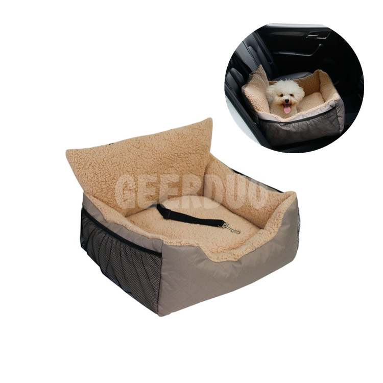 Pet Booster Seat Travel Dog Car Bed with Storage Pocket GRDO-11