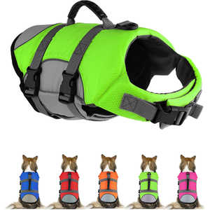Reflective & Adjustable Dog Life Vest with Rescue Handle for Swimming and Boating GRDAJ-7