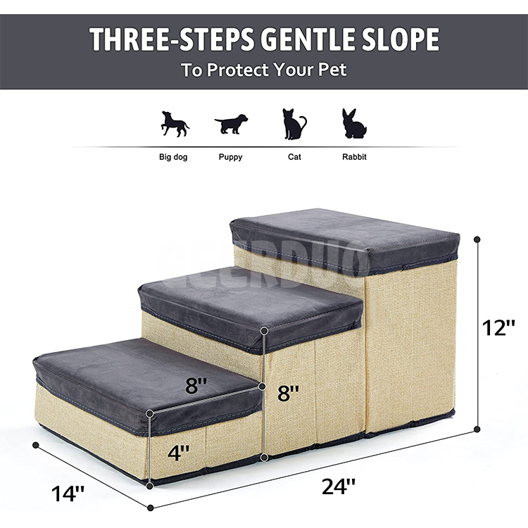 Pet Stairs for High Beds and Couches Machine Foldable Cover GRDCS-7
