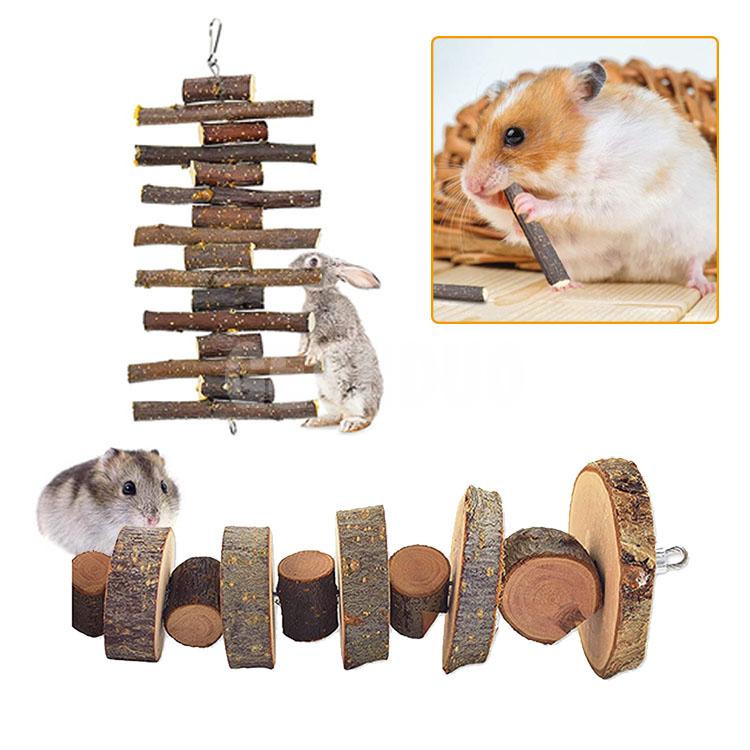 Apple Wood Skewers Snacks Chew Toys for Bunny Guinea Pigs Teeth Grinding GRDTO -1
