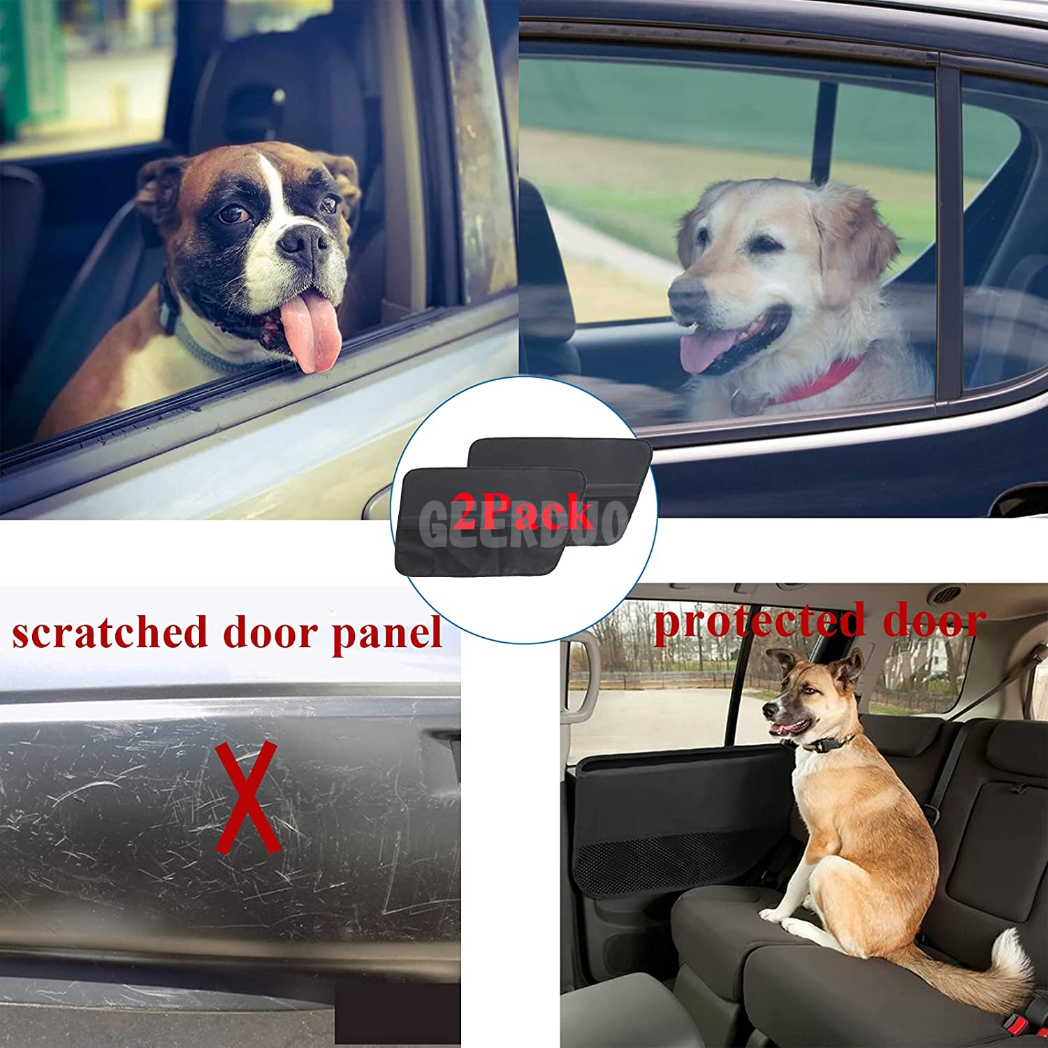 2 Pack Waterproof Pet Car Door Cover Protector GRDSD-4