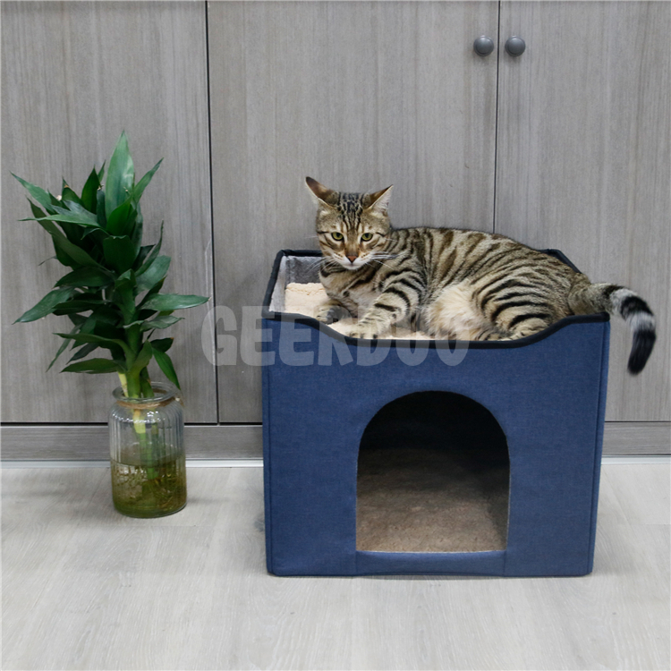 Cat Bed for Indoor Cats - Large Cat Cave for Pet Cat House GRDDC-6