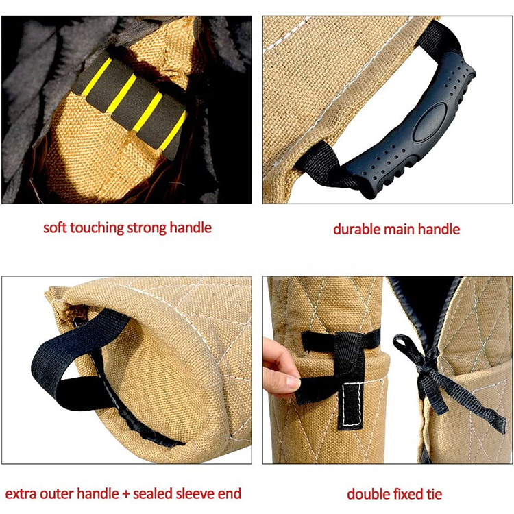 Jute Dog Biting Training Sleeve With Leather Whip Stick GRDOP-14