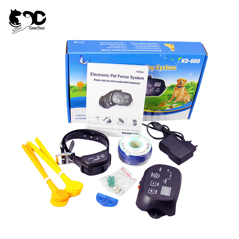 Electric Dog Fence, Pet Containment System 650 Ft Wire, IP66 Waterproof,Rechargeable Collar GRDSP-15