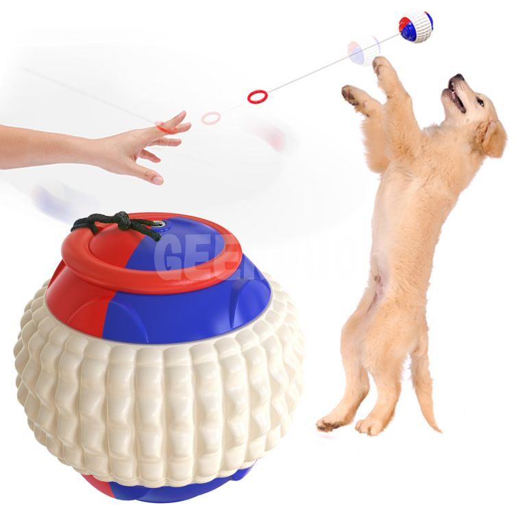 Hand Throwing Dog Training Ball Includes Automatic Retractable Pull Rope GRDTD-1