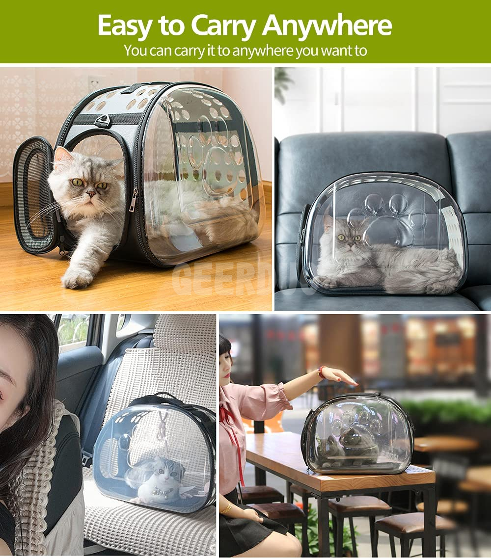 Folding Transparent Pet Carrier Bag for Cats Small Dogs and Rabbits GRDBC-8