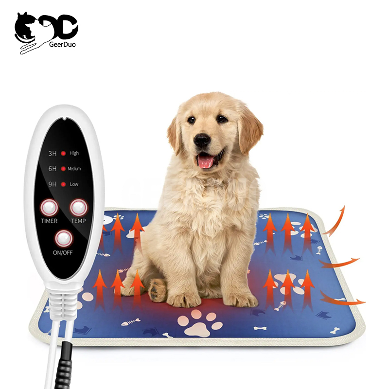 Pet Heating Pad Indoor Warming Mat with Auto Power Off Adjustable Temperature and Constant Heating GRDSP-13