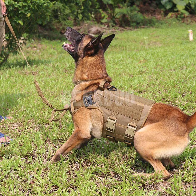 Tactical Dog Harness Hook and Loop Panels Walking Training Work Dog Vest with Handle GRDHH-18