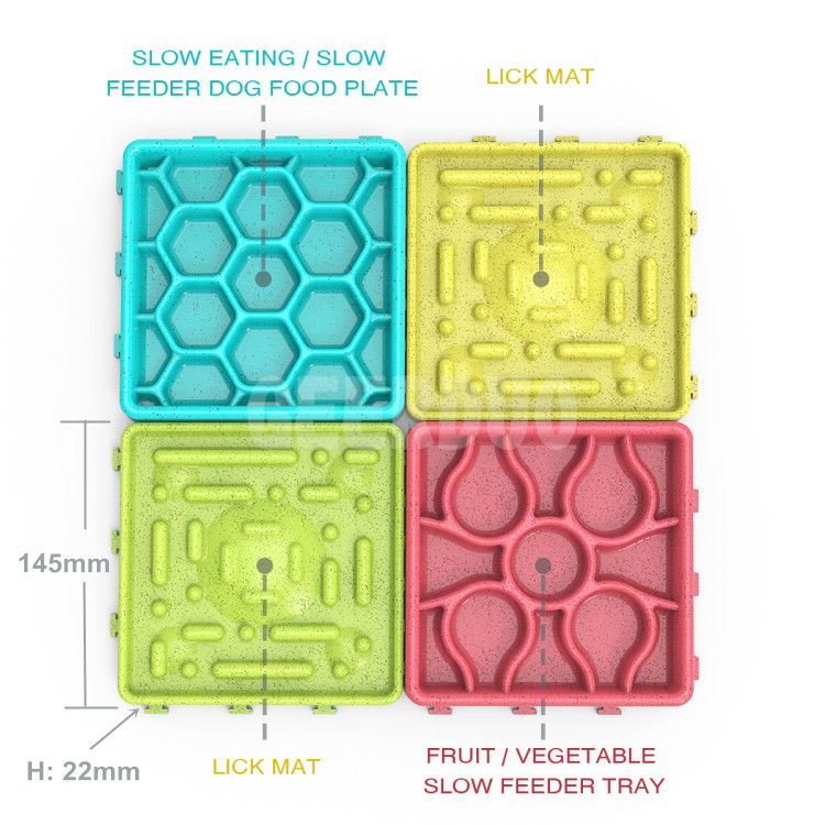 4-pack Interactive Dog Slow Feeder Licking Mat GRDFB-9