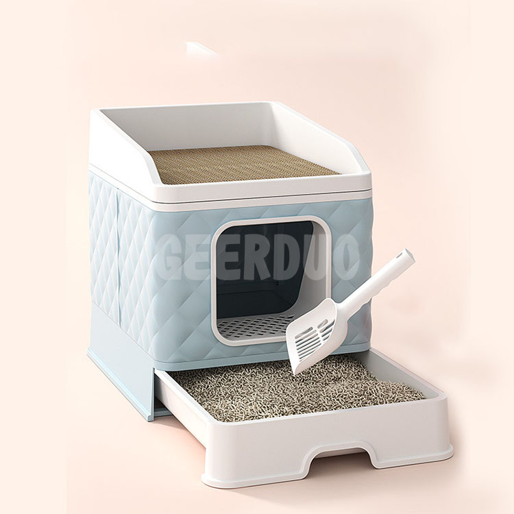 Portable Extractable Collapsible Cat Litter Box With Lid Standard GRDGL-11